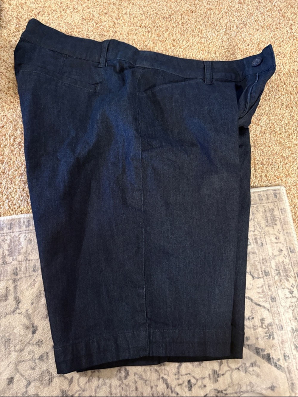 Dark Navy Straight Skirt with Belt Loops-18w-11” inseam